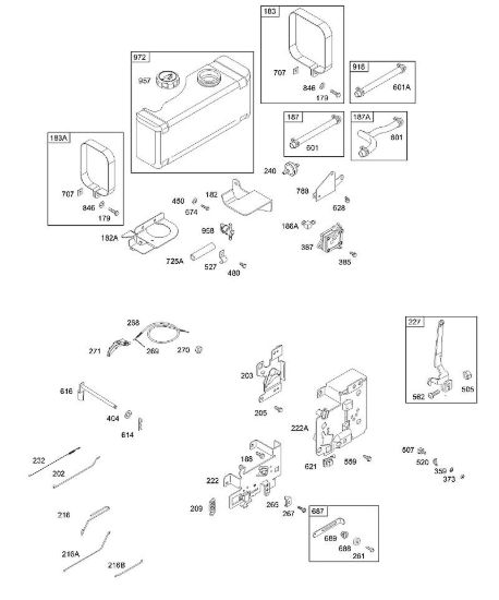 G - Serbatoio carburante, flessibili, pompa, comandi B&S - 28 €¦ 28B707-1146-E1 brand Stihl